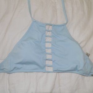 Pink Halter Ladder-Cut Bikini Top